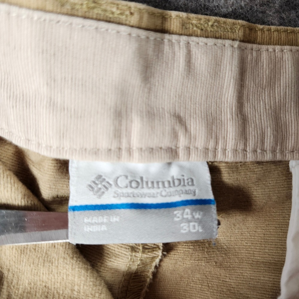 Columbia Mens 34x30 Canvas Utility Pants Tan Khaki Straight Leg Work Trousers - Picture 3 of 16